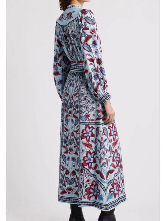 NEW, Farm Rio Marcelle Soft Blue Maxi Dress in Blue Sz M #MD1578 - Picture 4 of 9